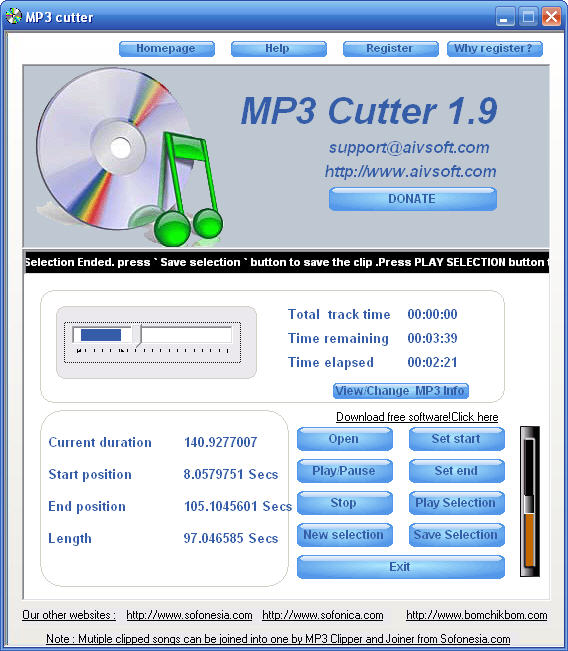 Скриншот в AIV MP3 Cutter